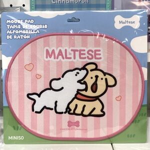 Pink Maltese Mouse Pad